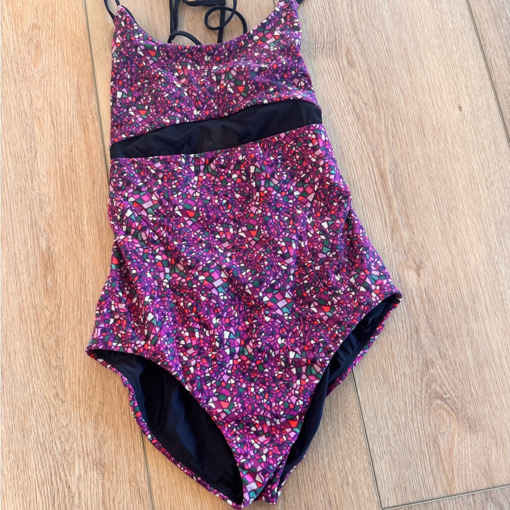 lululemon athletica Pink and Black One Piece Swimsuit